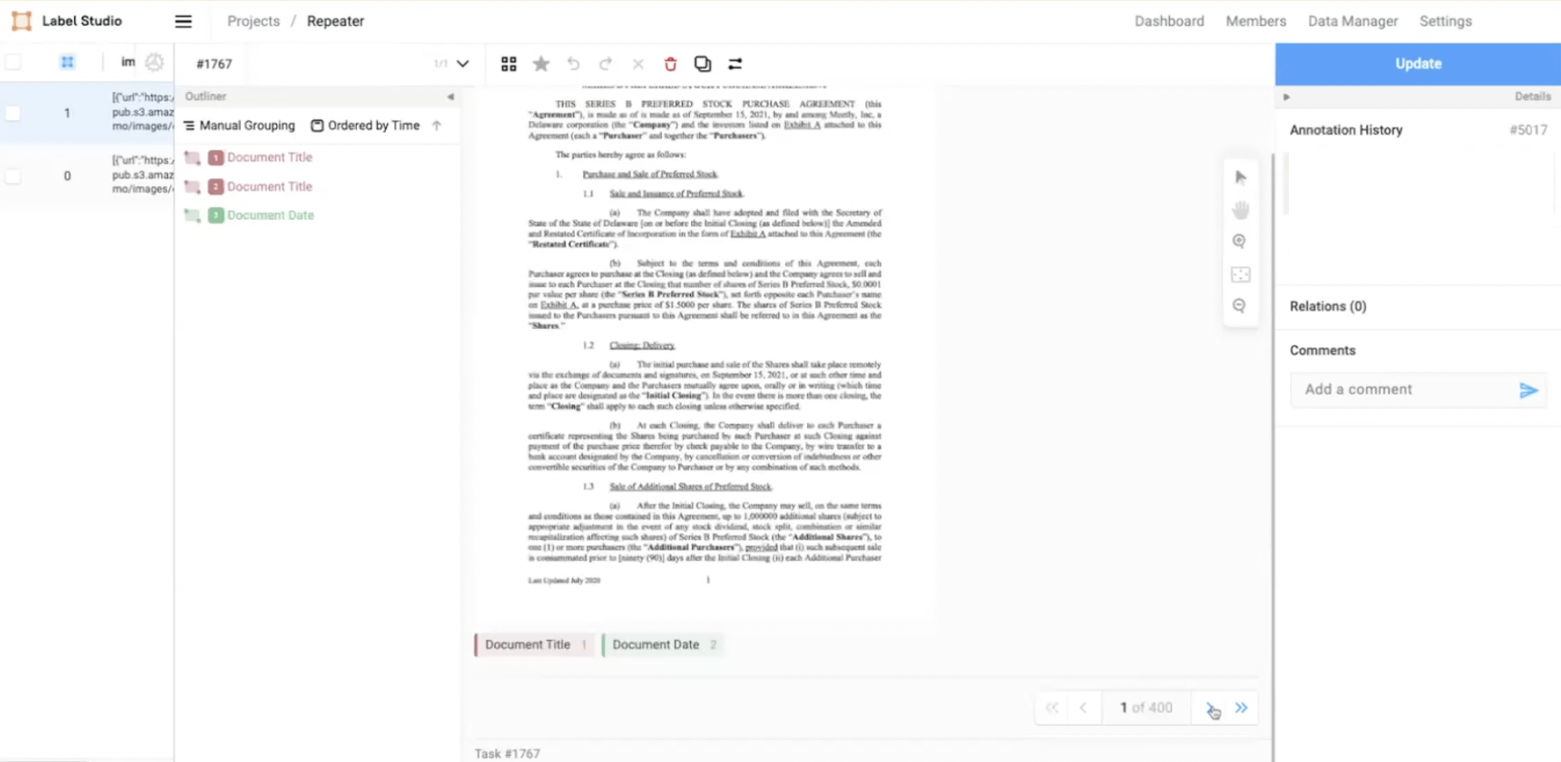 Label Studio Enterprise — Multi-page Document Annotation