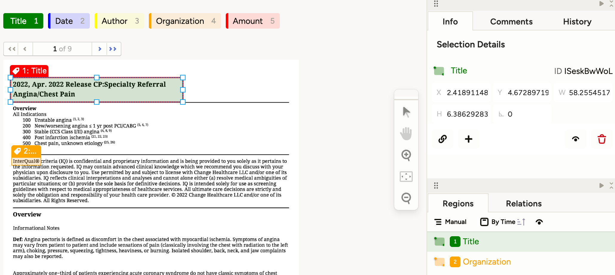 Screenshot of multi-page annotation