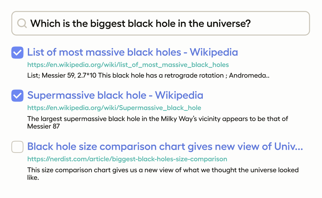 Search Page Ranking example